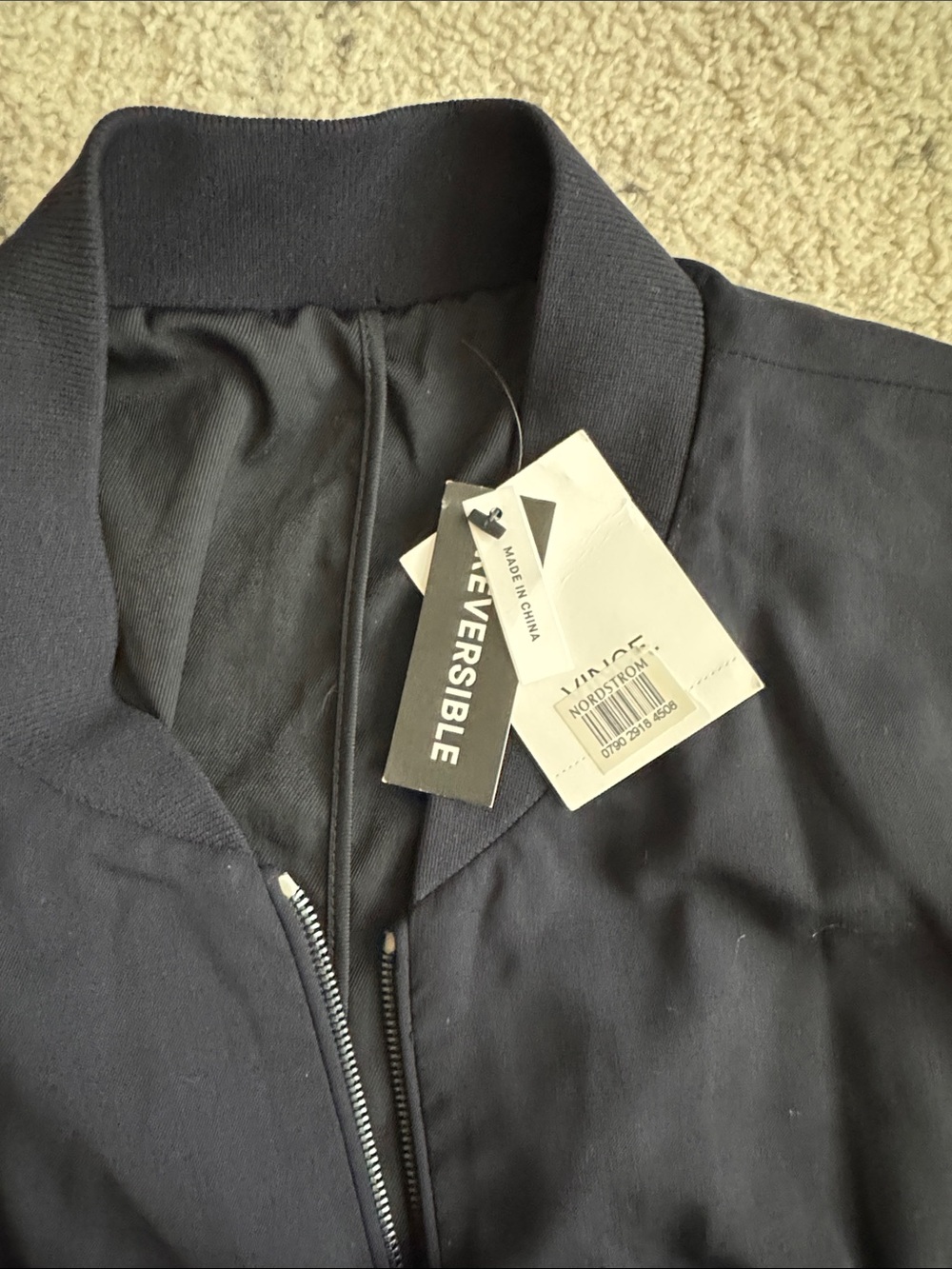 Vince Black Reversible Bomber Jacket